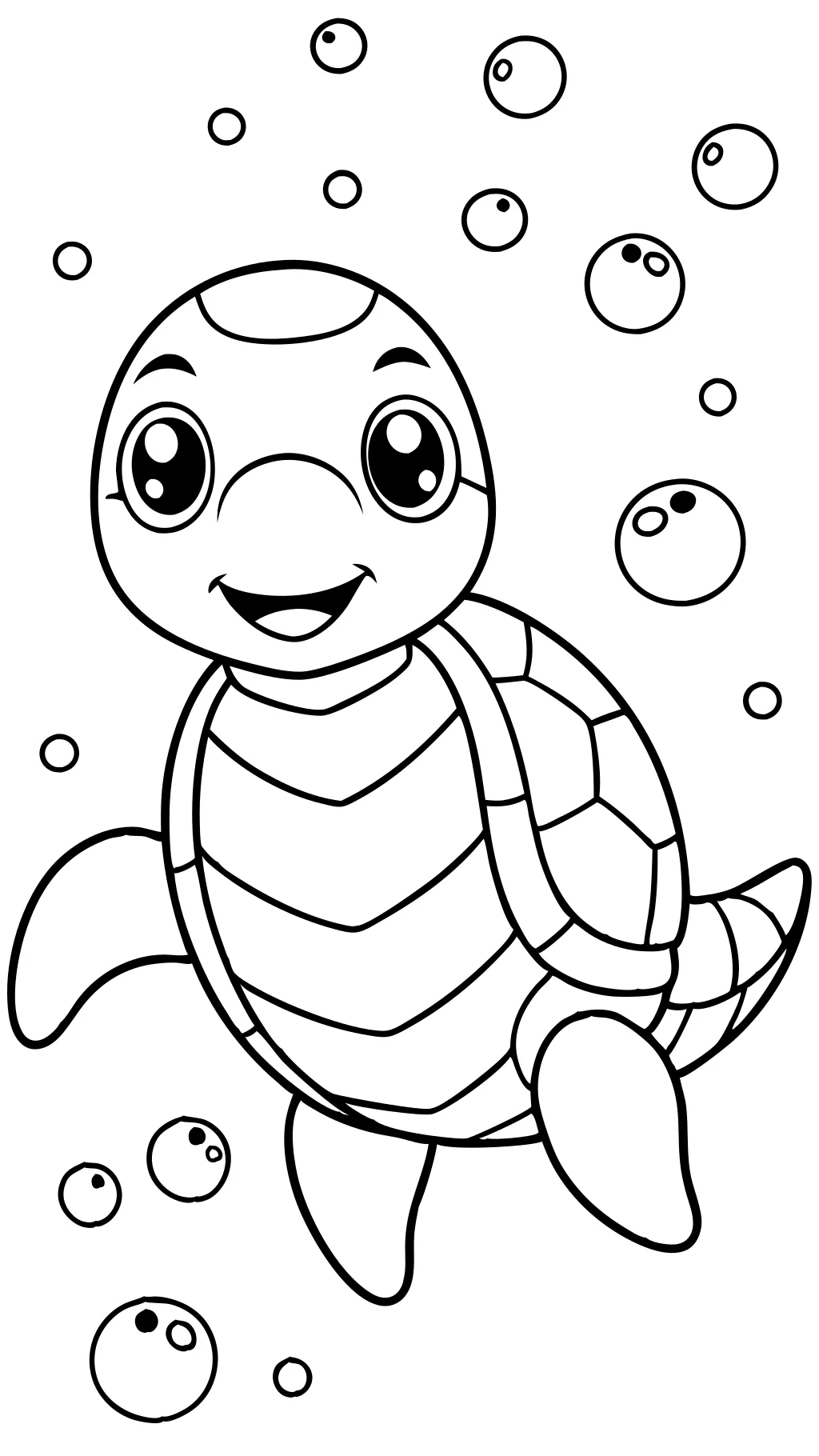 coloriage de dessin de tortue bébé tortue mignonne